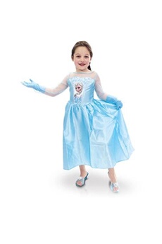 déguisement enfant disney déguisement elsa + accessoires frozen la reine des neiges 7-8 ans