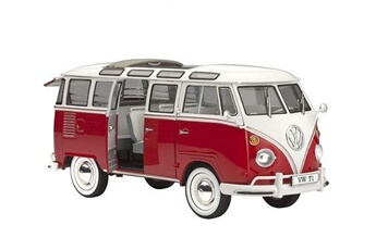 maquette revell kit modèle 1vw t1 samba bus:24 rouge/blanc 173 pièces