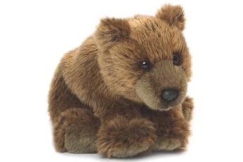 peluche wwf - 15184008 - peluche - grizzly assis - 15 cm