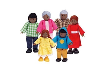 poupée hape famille de poupées afro-américaines 6-pièces