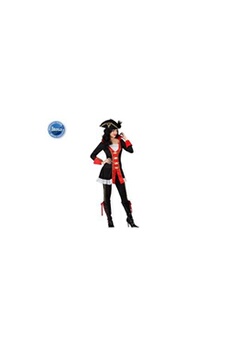 déguisement adulte atosa deguisement de capitaine de pirate femme anglais - noir / rouge - t-1