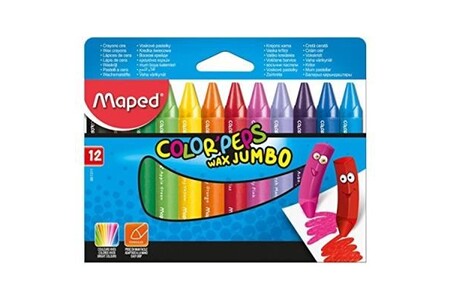 Autres jeux créatifs GENERIQUE Maped Wachsmalstifte Colorpeps Wax Jumbo, 12Er Kartonetui M861311