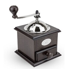 - Moulin à café manuel ancien en bois couleur chocolat 21 cm