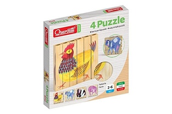 autres jeux d'éveil quercetti - q0711 - 4 puzzles ferme - bois