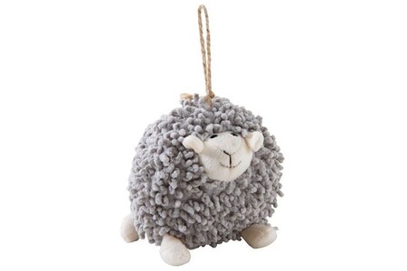 Peluche AUBRY GASPARD - Mouton à suspendre en coton gris Shaggy