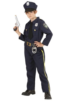 déguisement enfant widmann 76556 - costume de policier pour enfant : chemise, cravate, pantalon et casquette