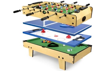 autres jeux d'éveil leomark table de jeu 4 en 1 baby-foot, billard tennis de table, hockey