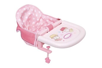 Accessoire poupée Baby Annabell chaise haute rose pour poupée jusqu'à 46 cm
