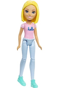 Barbie fhv73 on the Go Poupée (Blond avec Rose Hello T-shirt)