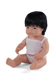 accessoire poupée miniland petit garçon poupée au parfum de vanille 38 cm paquet blanc