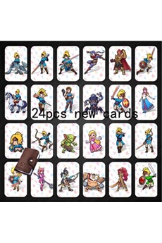 Jeux classiques GENERIQUE PRODUIT GENERIQUE: Lot de 24pcs Zelda AMIIBO nfc Tag Carte compatible Nintendo switch Wii U avec sac de rangement