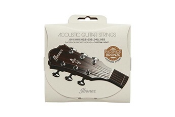 Accessoire pour guitare Ibanez IACSP62C - Jeu de cordes guitare acoustique - Phosphore Bronze Coated - Custom light 11-52