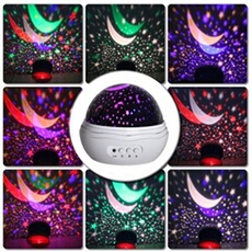 Lamp de Projection Enfant Veilleuse Bébé Etoile Lampe de Chevet d'Ambiance 360° Rotation Romantique avec LED Minuterie Auto Shut-Off