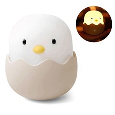 Poussins créatifs avec des lumières dormantes Cartoon USB charge charge coquille d'oeuf poulet émotionnel LED lumières culbuteur chevet nuit