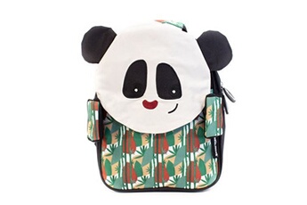 Doudou Les Deglingos sac à dos panda noir/blanc 30 cm
