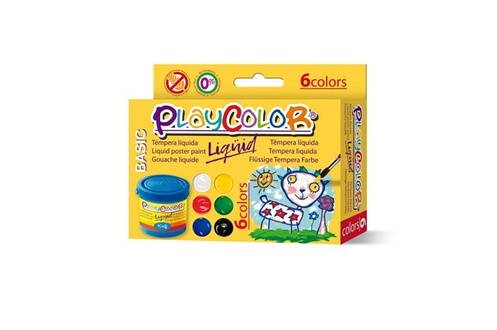 Peinture enfant Playcolor Lot de 6 pots de peinture gouache