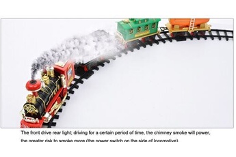 autre véhicule télécommandé generique télécommande vapeur wagonnets electrique fumée rc train modèle de jouet cadeau multicolore wen117
