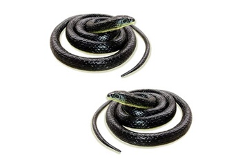 figurine pour enfant generique 2 pcs faux caoutchouc toy réaliste serpent noir faux serpents jour du poisson d'avril longue multicolore wen259
