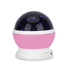 Veilleuse-projecteur Rotative LED Ciel Etoilé Rose