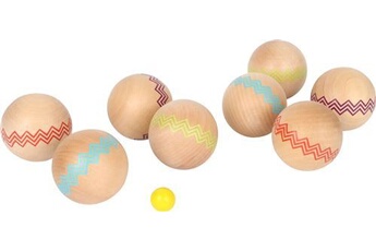 autre jeu de plein air small foot jeu de boules set en bois 6 cm 9-pièces