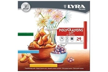 Lyra Peinture enfant - Boite de 24 Pastels tendres Polycrayons soft couleurs assorties