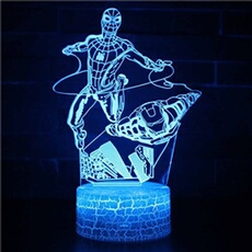 Lampe 3D Tactile Veilleuses Enfant 7 Couleurs avec Telecommande - Spiderman #205