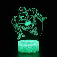 Lampe 3D Tactile Veilleuses Enfant 7 Couleurs avec Telecommande - Iron man #207