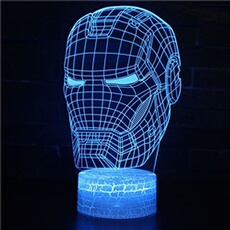 Lampe 3D Tactile Veilleuses Enfant 7 Couleurs avec Telecommande - Iron man #210