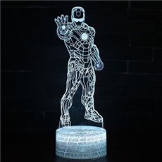 Lampe 3D Tactile Veilleuses Enfant 7 Couleurs avec Telecommande - Iron man #212