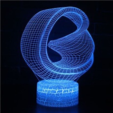 Lampe 3D Tactile Veilleuses Enfant 7 Couleurs avec Telecommande - Style #320