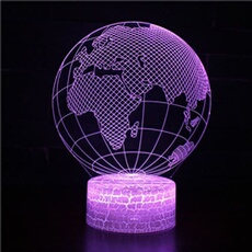 Lampe 3D Tactile Veilleuses Enfant 7 Couleurs avec Telecommande - Globe #325