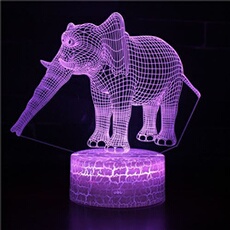 Lampe 3D Tactile Veilleuses Enfant 7 Couleurs avec Telecommande - Elephant #465