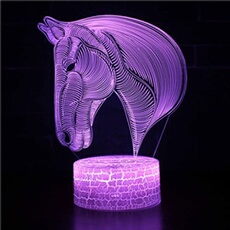 Lampe 3D Tactile Veilleuses Enfant 7 Couleurs avec Telecommande - Cheval #467