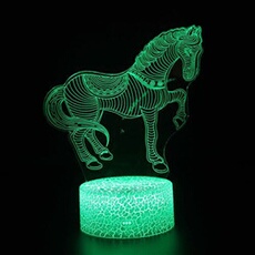 Lampe 3D Tactile Veilleuses Enfant 7 Couleurs avec Telecommande - Cheval #470