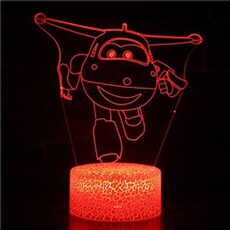 Lampe 3D Tactile Veilleuses Enfant 7 Couleurs avec Telecommande - Super Wings #623