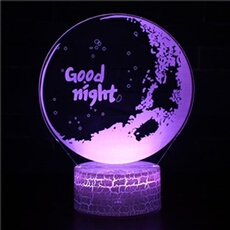 Lampe 3D Tactile Veilleuses Enfant 7 Couleurs avec Telecommande - Lune #624