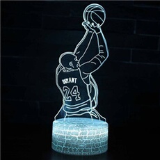 Lampe 3D Tactile Veilleuses Enfant 7 Couleurs avec Telecommande - Kobe Byrant #725