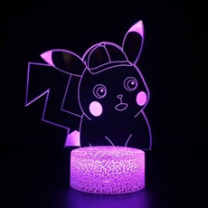 Lampe 3D Tactile Veilleuses Enfant 7 Couleurs avec Telecommande - Pikachu #843