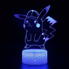 Lampe 3D Tactile Veilleuses Enfant 7 Couleurs avec Telecommande - Pikachu #846