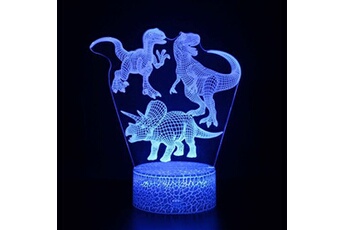 Lampe 3D Tactile Veilleuses Enfant 7 Couleurs avec Telecommande - Dinosaure #910