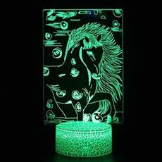 Lampe 3D Tactile Veilleuses Enfant 7 Couleurs avec Telecommande - Cheval #940