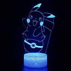 Lampe 3D Tactile Veilleuses Enfant 7 Couleurs avec Telecommande - Pikachu #945