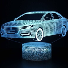 Lampe 3D Tactile Veilleuses Enfant 7 Couleurs avec Telecommande - Voiture #950