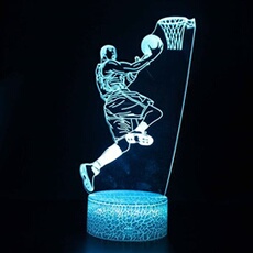 Lampe 3D Tactile Veilleuses Enfant 7 Couleurs avec Telecommande - Basketball #1050