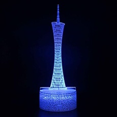 Lampe 3D Tactile Veilleuses Enfant 7 Couleurs avec Telecommande - Immeuble #1065