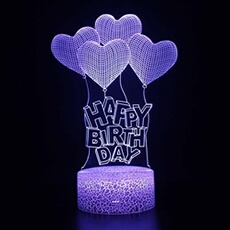 Lampe 3D Tactile Veilleuses Enfant 7 Couleurs avec Telecommande - L'amour #1192