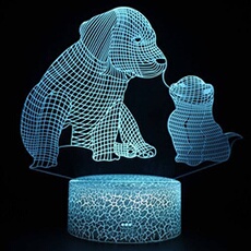 Lampe 3D Tactile Veilleuses Enfant 7 Couleurs avec Telecommande - Chien #1562