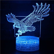 Lampe 3D Tactile Veilleuses Enfant 7 Couleurs avec Telecommande - Aigle #500