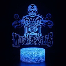 Lampe 3D Tactile Veilleuses Enfant 7 Couleurs avec Telecommande - Moto #1209