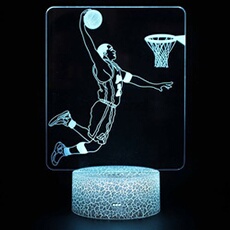 Lampe 3D Tactile Veilleuses Enfant 7 Couleurs avec Telecommande - NBA #1421